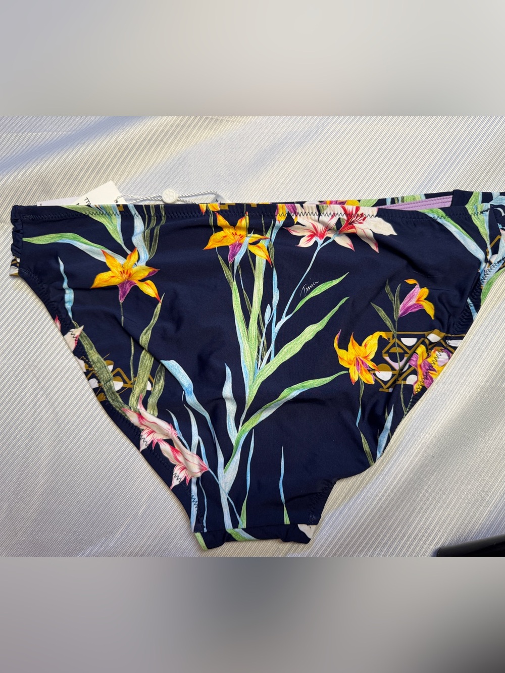 Trina Turk Fiji Floral Shirred Side Hipster Bikini Bottom 14 NWT